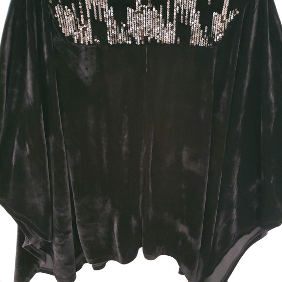 Marc New York Andrew Marc Velvet Sequin Bat Wing Open Cardigan One Size - Picture 12 of 13